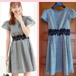 トッコクローゼット ウエストレース×グレンチェックワンピース