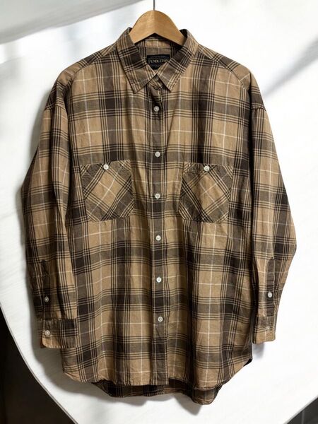<PENDLETON ペンドルトン>麻綿混紡オーバーシルエットチェック柄シャツ