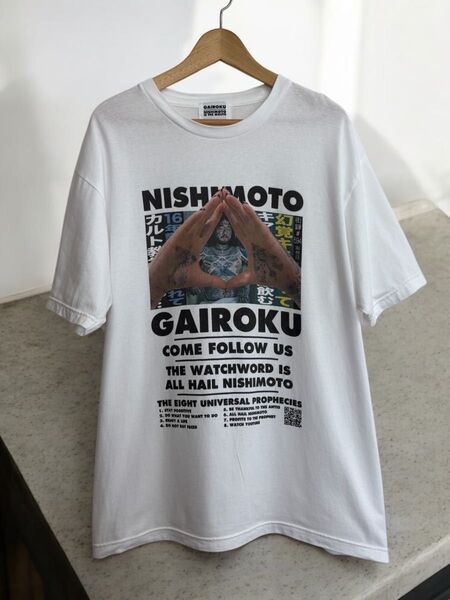 街録ch×NISHIMOTO IS THE MOUTH ニシモトイズザマウス コラボTシャツ/白/XL