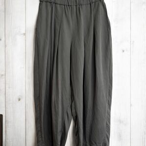 【mizuiroind/ミズイロインド】麻混 ワイドタック クロップドパンツ