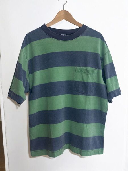 90s OLD GAP オールドギャップ 鹿の子地 太ボーダー柄 半袖Tシャツ