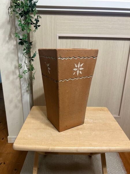 深鉢 スクエア テラコッタ鉢素焼き鉢 植木鉢 ガーデニング 園芸 陶器 0424-13