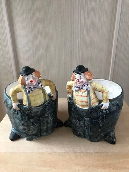 まとめて2点 植木鉢 ピエロ ガーデニング 庭のアクセントにオブジェ インテリア