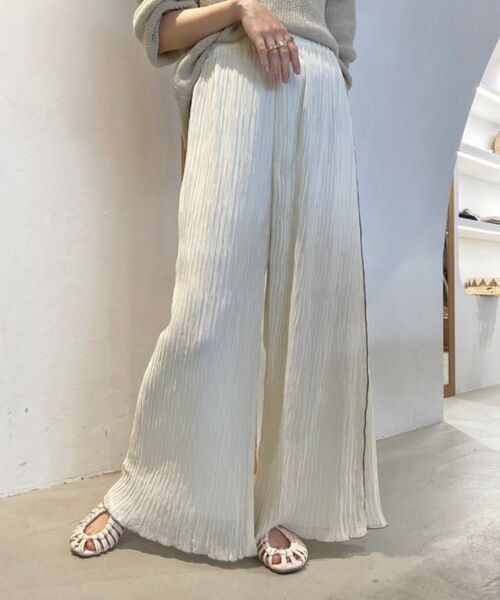 NEUNA シフォン楊柳プリーツワイドロングパンツ 完売品