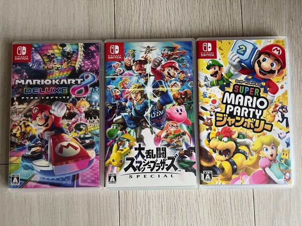 Switch「マリオカート8 デラックス」「大乱闘スマッシュブラザーズ SPECIAL」「スーパー マリオパーティ ジャンボリー」