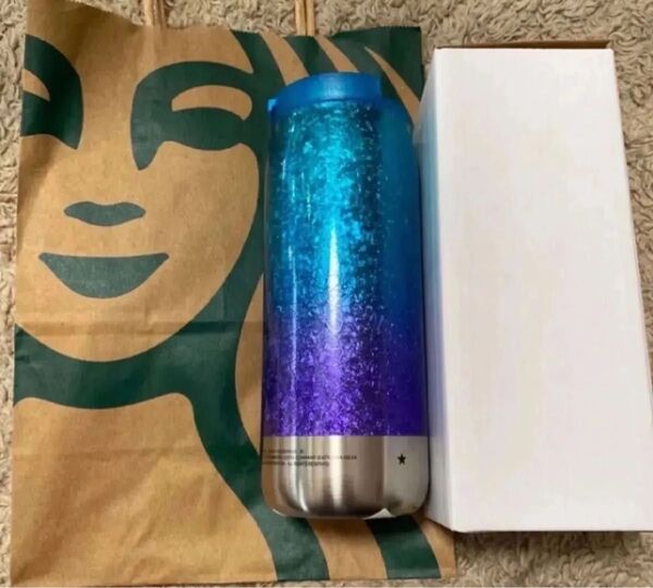 STARBUCKS スターバックス カンシェイプ ステンレスボトル クラック グラデーション ブルー 355ml