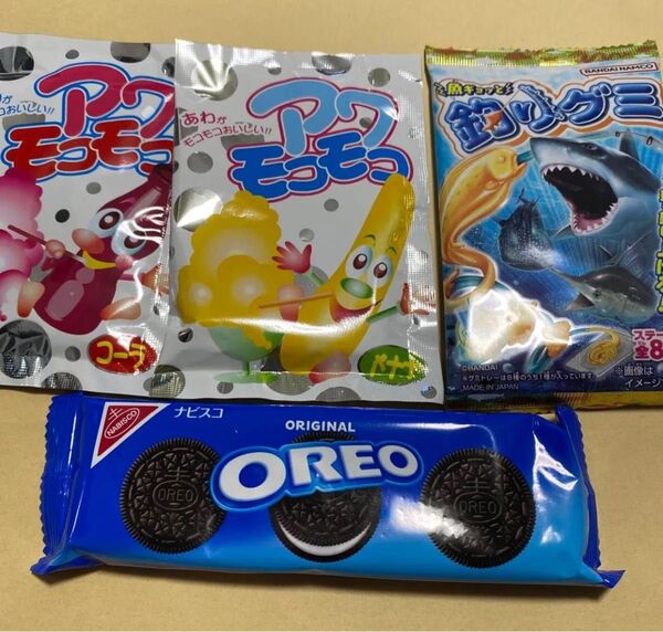 魚ギョッと 釣りグミ アワ モコモコ コーラ バナナ オレオ 4点セット