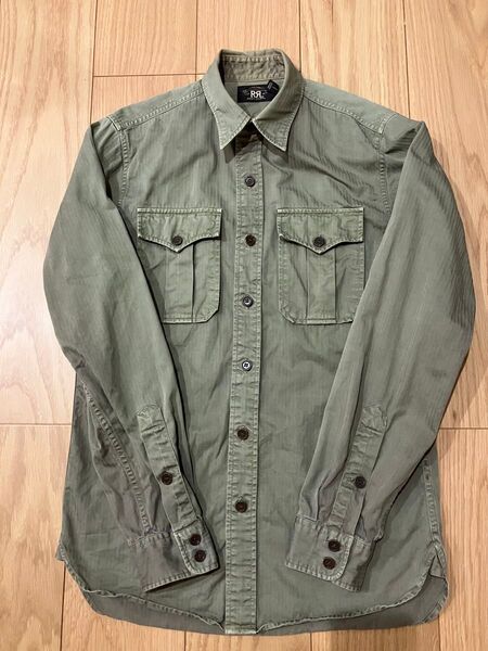 RRL ダブルアールエル ヘリンボーンツイルシャツ 長袖シャツ S 美品