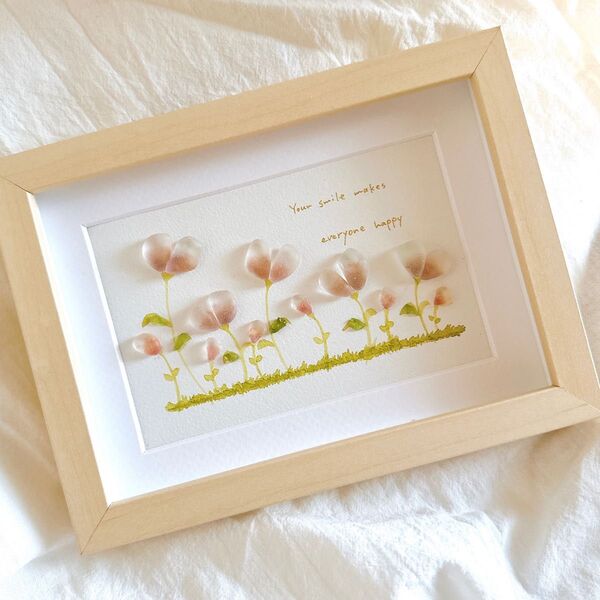 #99 シーグラスアート シーグラス お花畑 お花 フラワー Flower