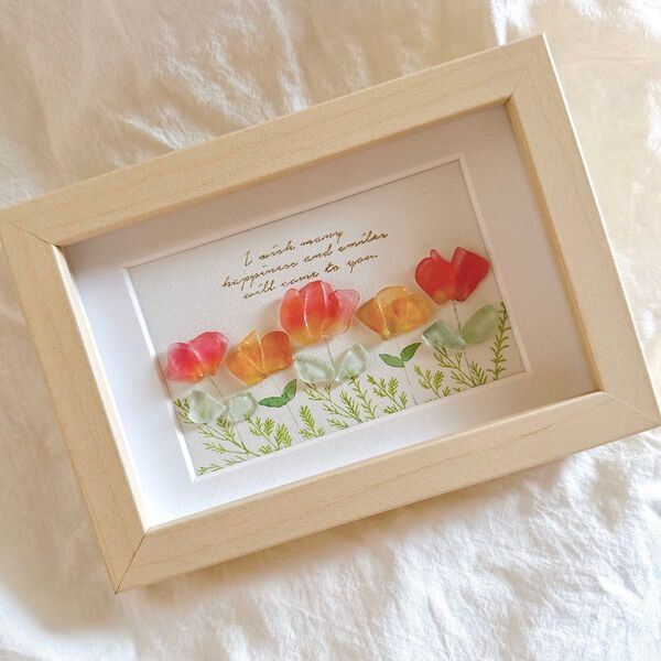 #103 シーグラスアート シーグラス お花畑 お花 フラワー Flower
