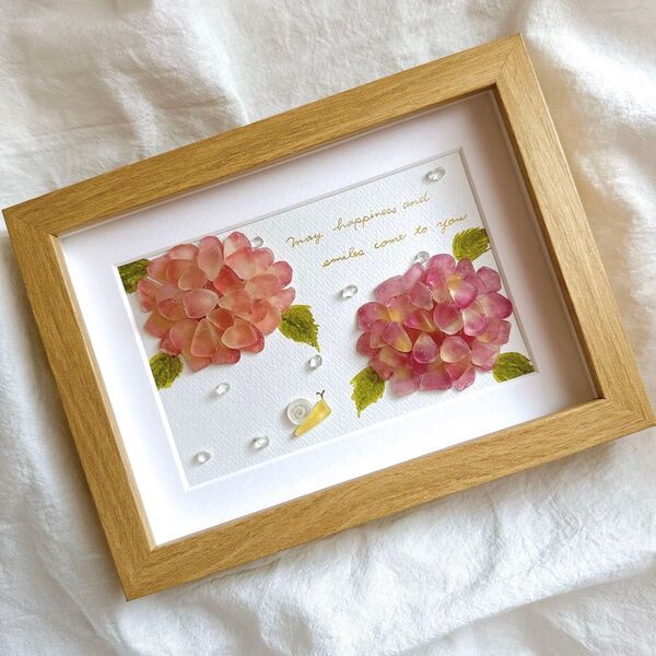 #105 シーグラアート シーグラス アジサイ 紫陽花