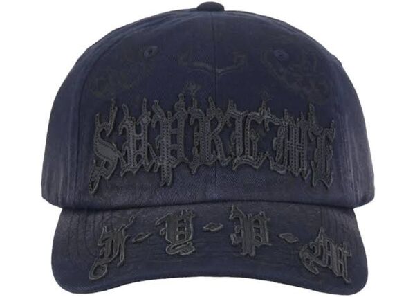 Supreme Leather Applique 6-Panel "navy"