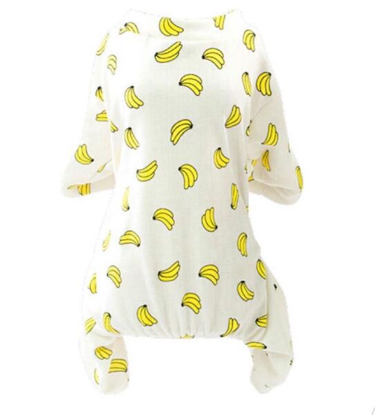 ブランド:LaLUCA犬 服 パジャマ ドッグウェア ロンパース オールシーズン つなぎ バナナ柄 XLサイズ