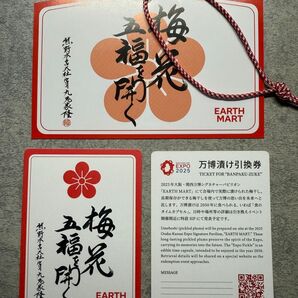 【未使用】万博漬け引換券2枚+絵馬付き