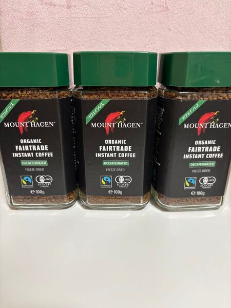 マウントハーゲン カフェインレス インスタントコーヒー 100g×3個