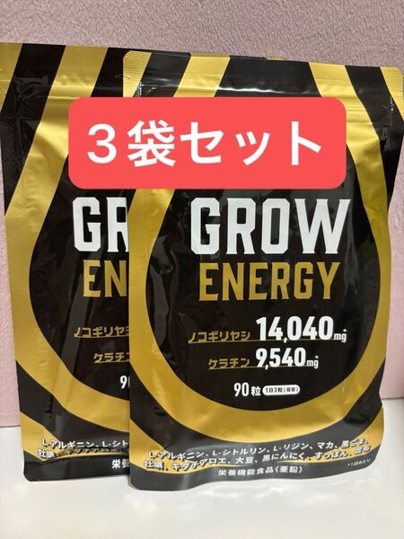 GROW ENERGY 90粒×3袋 ノコギリヤシ ケラチン