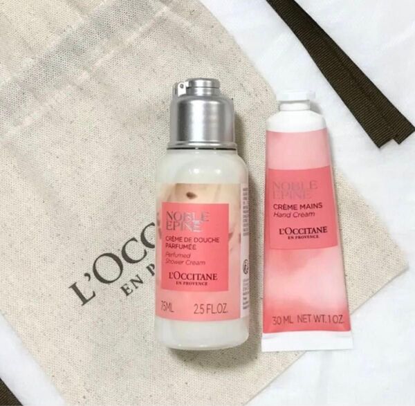 ロクシタン L'OCCITANE ノーブルエピン ハンドクリーム&シャワークリームセット【ギフト巾着ショップ袋付き】