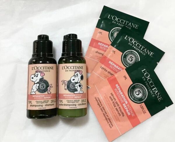 ロクシタン L'OCCITANE ファイブハーブス リペアリング シャンプー&コンディショナー SNOOPY サンプル付き