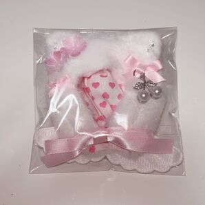 ぬい服 10cm ずきん 白猫 チェリー