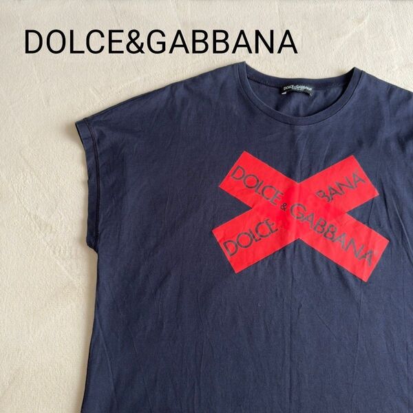 DOLCE&GABBANA クロスラベルロゴ Tシャツ ドルガバ D&G