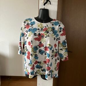 花柄トップス 七分袖 マルチカラー(高齢者向け)2枚まとめ買い