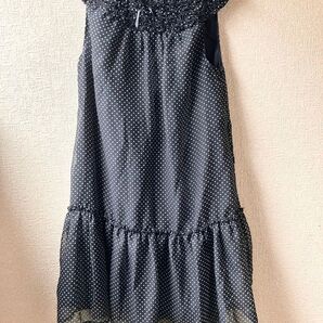 マザウェイズのネイビードットのワンピース150cm 美品