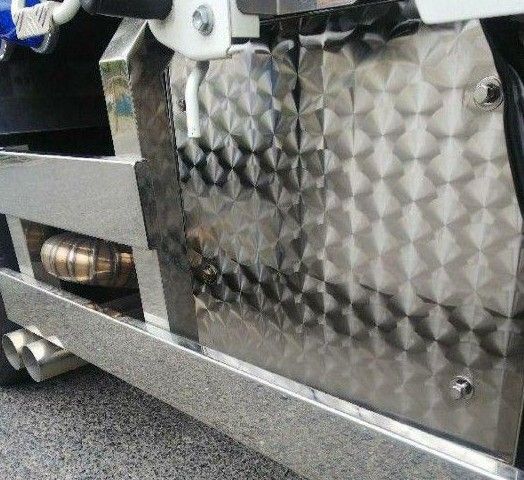 HINO DUTRO デュトロ マフラーカバー ウロコステンレス ワンオフ デコトラ