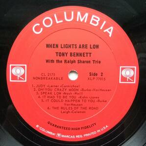 ◆ TONY BENNETT with RALPH SHARON Trio / When Lights Are Low ◆ Columbia CL 2175 (2eye) ◆ Vの画像4