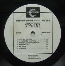 ◆ WESLIA WHITFIELD featuring AL COHN / Just For A Thrill ◆ Myoho Records WW 3795 ◆ W_画像4