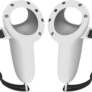 Quest3 VR タッチコントローラー用ハンド保護カバー シリコンノンスリップハンドルカバー 調節可能なソフトハンドストラップ
