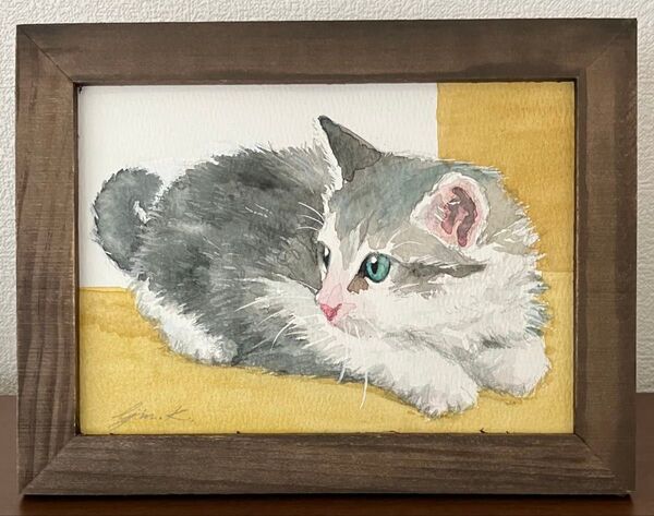 水彩画 子猫 原画