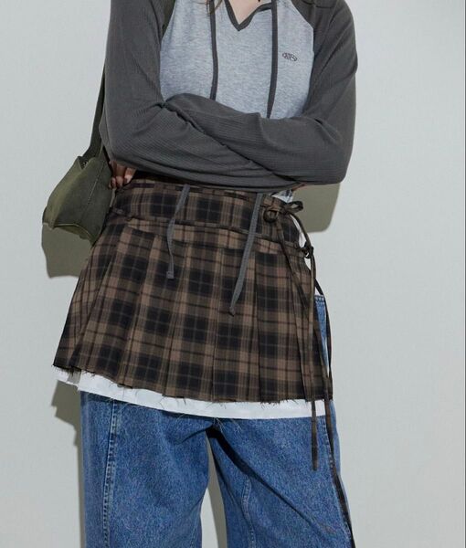Pleats Wrap Mini Skirt/プリーツラップミニスカート【MAISON SPECIAL/メゾンスペシャル】