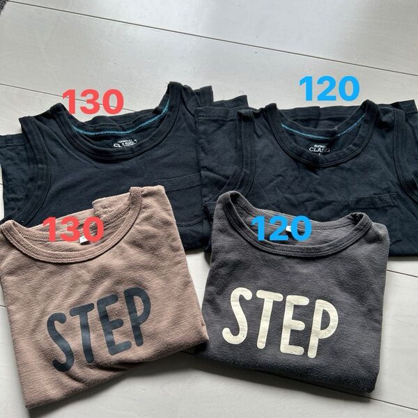 4枚セット売り タンクトップ 半袖 Tシャツ 130 120