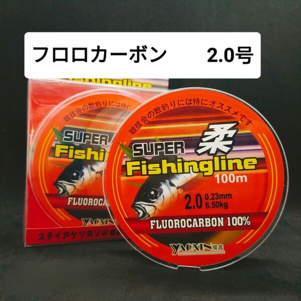 フロロカーボン 2号 ハリス 道糸 ショックリーダー 釣り糸 透明 平行巻き フロロライン リーダー ハリス