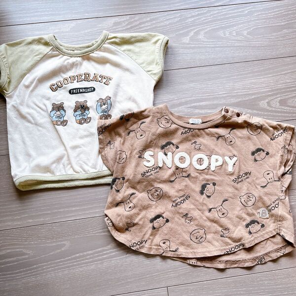 Tシャツ 70 80 90 スヌーピー くま 男の子 女の子 保育園 夏 SNOOPY 西松屋