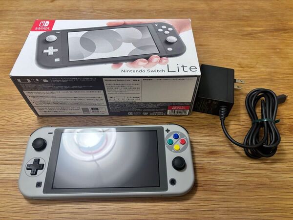 Nintendo Switch Lite グレー スーファミ仕様カスタム品