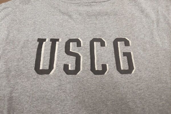 Champion USCG コーストガード ステンシル Tシャツ Vネック TRUE TO ARCHIVES グレー
