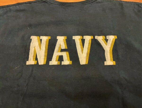 ラッセル U.S.NAVY 前タグ ポケット ステンシル L Tシャツ Champion好きに