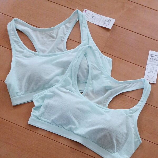 カップ付ハーフトップ スポブラ スポーツブラ 160女の子 未使用 タグ付き 2枚まとめ売り
