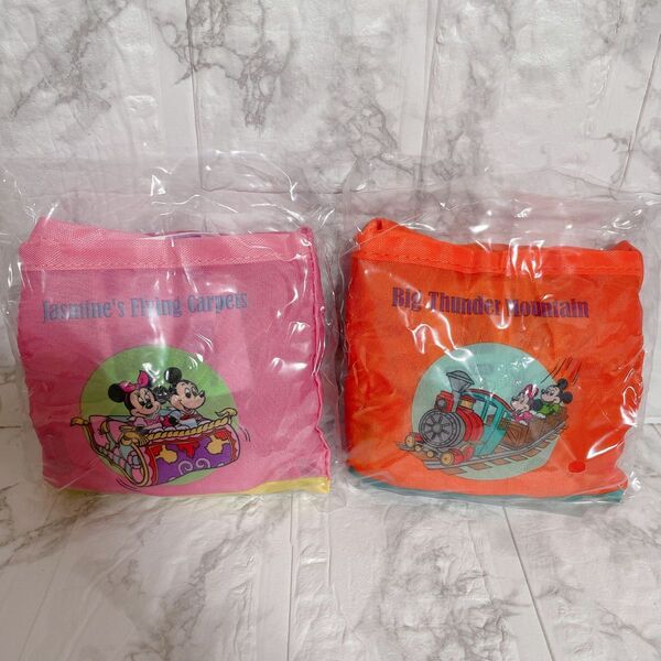 ディズニー カプセルトイ エコバッグ ピンク オレンジ 2点セット