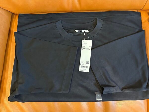 UNIQLO エアリズムコットンオーバーサイズ Tシャツ/5分袖 メンズ L ブラック 未使用