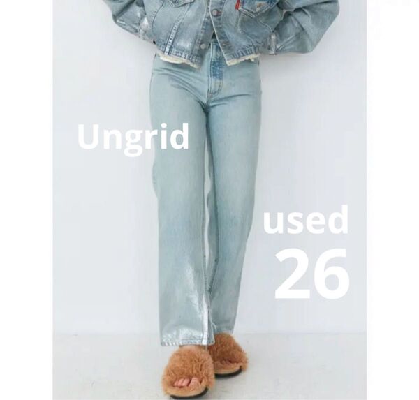 Ungrid アングリッド 箔プリント スリットデニム