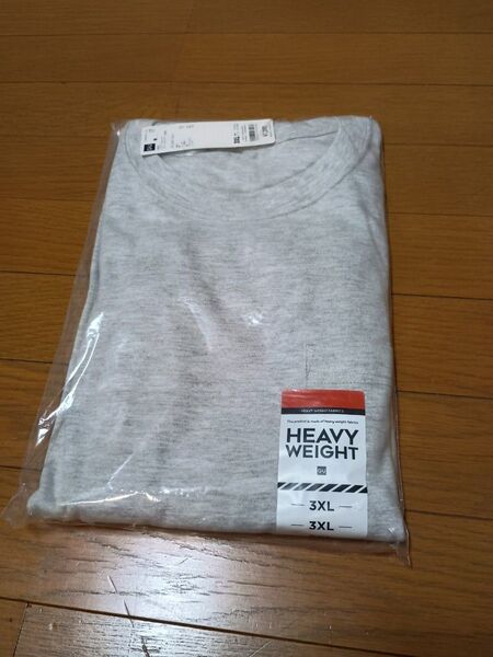 新品タグ付き GU ヘビーウェイト クルーネックT グレー 3XL
