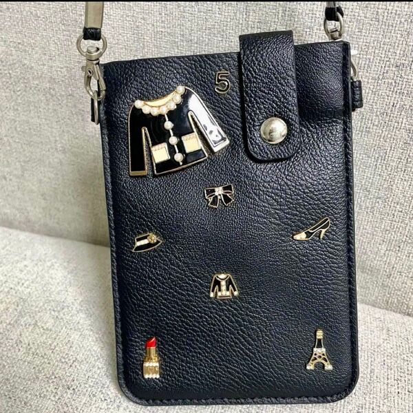 スマホ ショルダー バッグ 黒