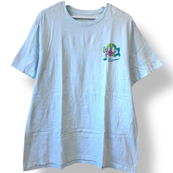 古着 NIKE ナイキ Tシャツ ワンポイント プリント ピースマーク 半袖 XL