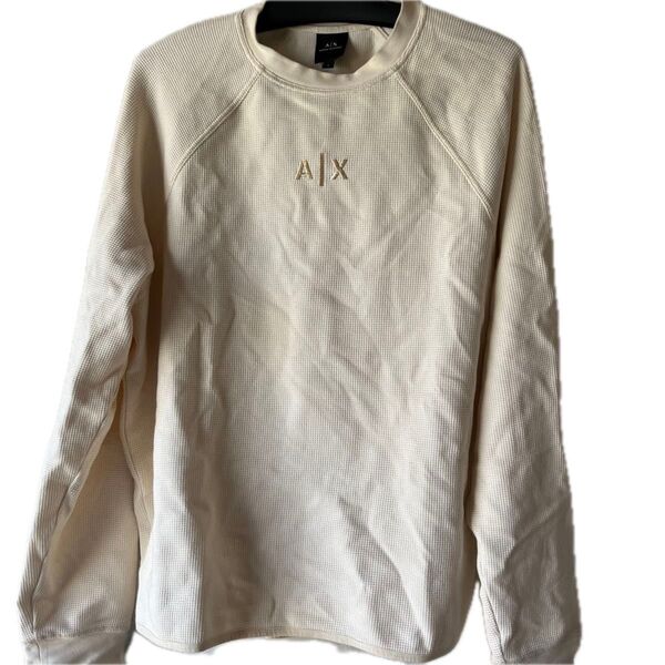A|X ARMANI EXCHANGE 長袖カットソー サーマル クリーム S 上下