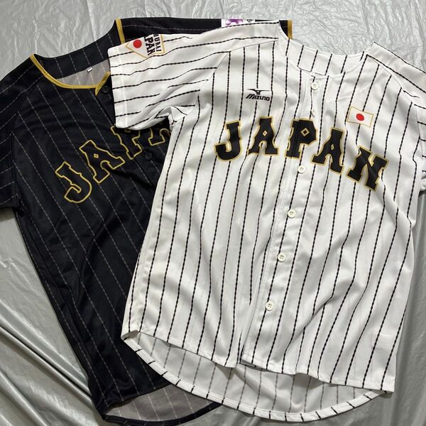 サムライジャパン 野球日本代表 ミズノ製 レプリカユニフォーム フリーサイズ ホワイト ネイビー まとめ売り ベースボールウェア