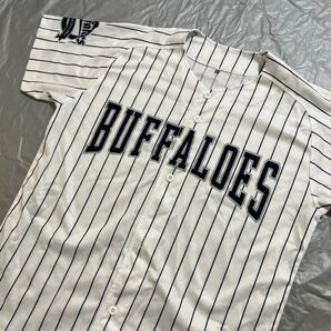 オリックスバッファローズ 縦縞 ストライプ レプリカユニフォーム メンズ M際 ホワイト ネイビー プロ野球 応援グッズ