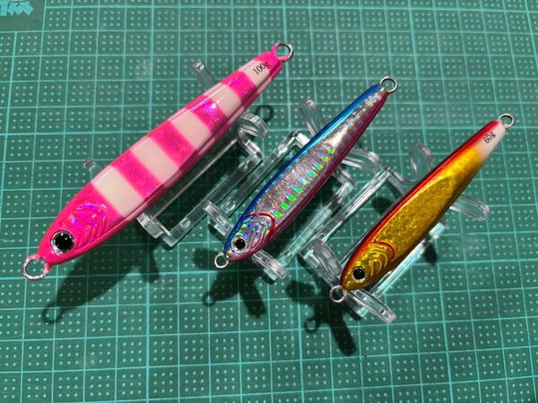 未使用【3本セット】ダイワ TGベイト 100g タチウオ 60g×2 ブルピン、(オリカラ)赤金グローテール