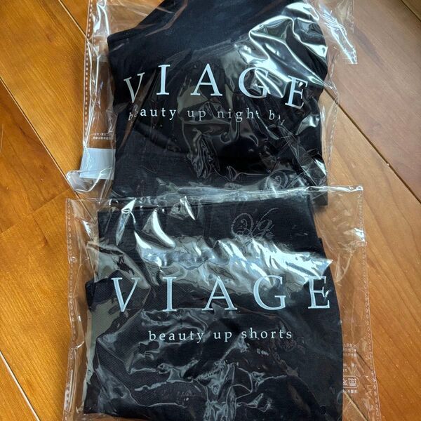 VIAGE ナイトブラ ショーツ セット ヴィアージュ ML Lブラック